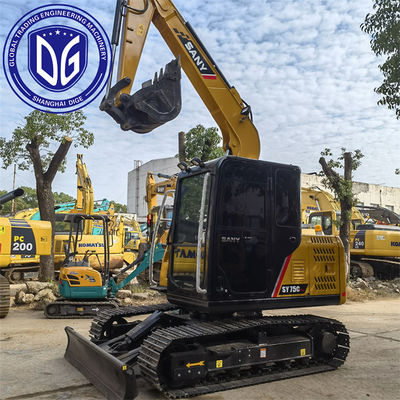 Excavadora pequeña de 7,5 toneladas Sany SY75C con sistema hidráulico avanzado