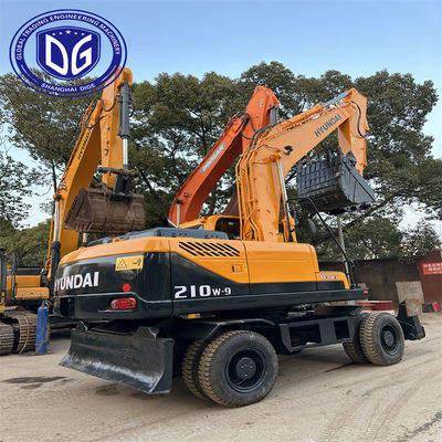 Excavadora Hyundai de ruedas usadas modelo 210W-9 original con materiales duraderos