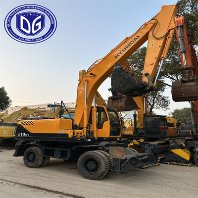 Excavadora Hyundai de ruedas usadas modelo 210W-9 original con materiales duraderos